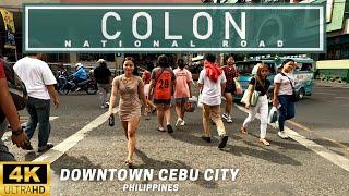 [4K]  Colon Street | Downtown Cebu City | Colon National Road | Oldest Street in the Philippines