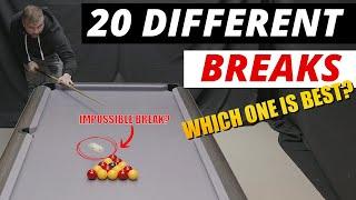 20 different breaks, which one is best? | 8 Ball pool tips and techniques