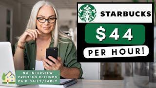 Starbucks is Hiring Remote! + Paid Daily +No  Interview Work From Home Jobs 2025