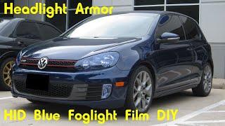 HID Blue Fog Light Protection Tint Film DIY - Volkswagen GTI - Headlight Armor