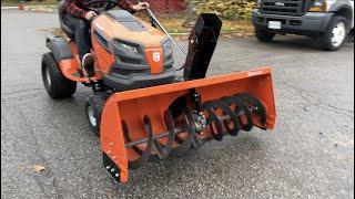 Here's How to install the Husqvarna 50" snow blower attachment