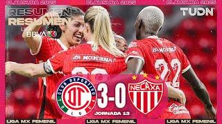 Resumen y goles | Toluca 3-0 Necaxa | Liga MX Femenil - J13 CL2025 | TUDN