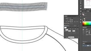 Illustrator Rib Collar Tutorial 2024 How to create Ribbed Collar Fashion Flat Sketch