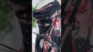 Making a corset floral print chiffon black prom dress #sewing #dress #gown #fashion #prom #wedding