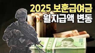 2025년 보훈급여금 월지급액 변동사항은?