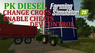 FS25 HOW TO CHANGE CROPS, ENABLE DEV CONTROL AND CHEATS, HARVESTORE SILO BADGER SILAGE BLOWER