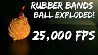 Rubber Bands Ball Exploded at 25,000 fps!! - Slow Mo Lab