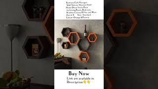 Furniture Cafe Hexagon Wall Shelves Wooden Shelf Home Decor Items Rack for Living Room