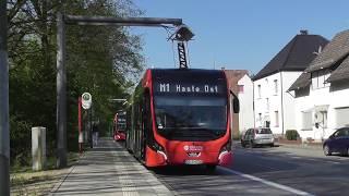 E Bus der SWO Stadtwerke Osnabrück in Düstrup Endpunkt der M1