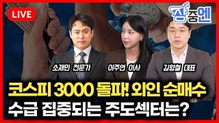 [6월20일 #장중엔] 드디어 코스피 3000 돌파! 외국인 순매수 전환.. 수급 집중되는 주도섹터는 어디? | 이주연 이사, 소재민 전문가, 김형철 대표