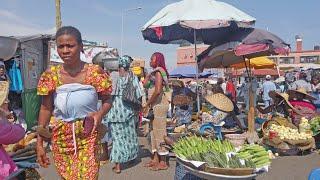 4K LOCAL FOOD MARKET IN GHANA ACCRA, AFRICA