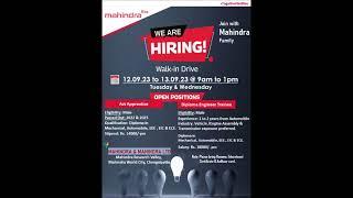 Mahindra Jobs Openings 2023 #chennaijobseekers #job #chennaijobs #jobvacancyinchennai  #hiring