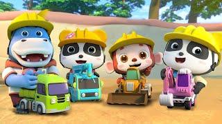 Construction Vehicles Song | Excavator, Crane Truck, Loader | Kids Songs | BabyBus - Cars World