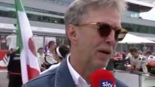 Eric Clapton with his wife Melia - Grid Walk with Martin Brundle F1 2014 British GP - Pre - Race