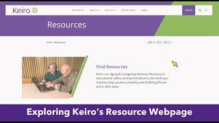 Exploring Keiro's Resource Webpage