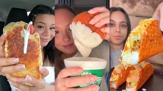 Asmr EATING | 90 | wingstop, chipotle, birria, tacos, chilis burger️ & fave bites from 2024!!!