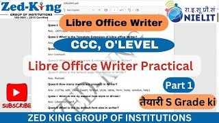 Libre Office Writer Practical [Part 1] ||For CCC & O'Level (M1)