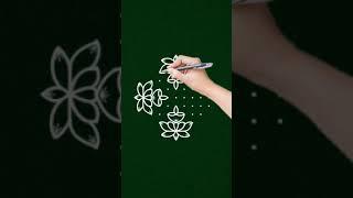 Lotus rangoli || Nandhu creation kolam with dot || easy rangoli #kolam #rangoli #viral #shorts