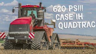 CASE IH QUADTRAC 620 Tractor | Farm machinery at work with VADERSTAD TopDown cultivator