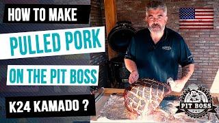 Super easy pulled pork recipe on the Pit Boss K24 Kamado