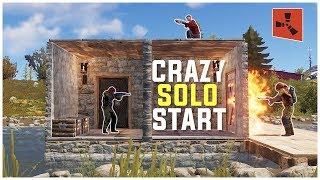 Rust - My CRAZIEST SOLO START Ever (Solo Base Defense & More)