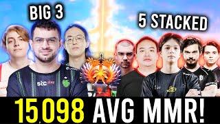 BIG 3 vs 5 PRO's STACKED! - 15,098 AVG MMR GAME!