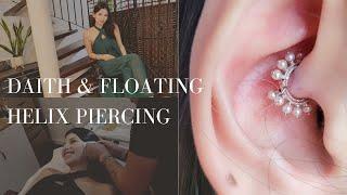 Daith & Floating Helix Piercing VLOG (Earrings by Maria Tash and Junipurr) Curated ear styling