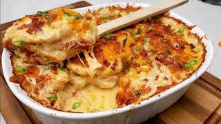 How to Make Loaded Scalloped Potato Casserole | EASY Scalloped Potato Casserole Recipe