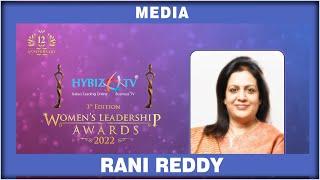 Rani Reddy | Media Award | Women's Leadership Awards 2022 | WLA 3rd Edition | Hybiz Tv