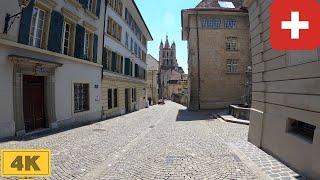 Old Town in Lausanne, Switzerland | Spring【4K】Canton de Vaud, Suisse