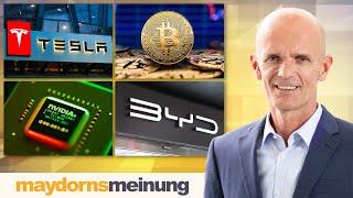 maydornsmeinung: Bitcoin, Nvidia, Gamestop, Faraday, Robinhood, Tesla, BYD, Polestar, Redcare