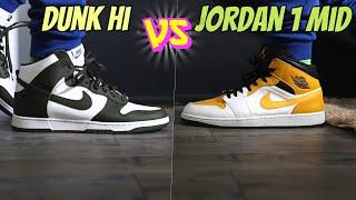 What's the difference?? Nike Dunk Hi vs Air Jordan 1 Mid | A lot more different than you think