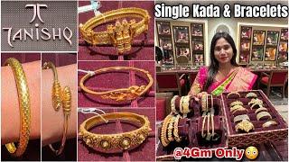 Tanishq Traditional & Trendy Gold Single Bangle Designs @4GmTanishq Gold Bracelet/Gold Kada Designs