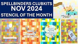 Spellbinders Clubkits Nov 2024 - Stencil of the Month | Stitching Die | Glimmer | Multiple Clubkits