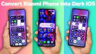 Dark iOS Theme with HyperOS 2.0 Inspired Control Centre Theme  Any Xiaomi, Redmi, & POCO Device 