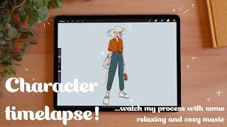  Character Timelapse!  Full Procreate Character Design Speedpainting with Cosy Background Music!