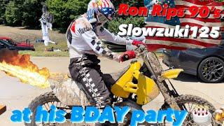 Ronnie Mac 69 Rips 1999 SLOWZUKI RM 125 at his bday party 