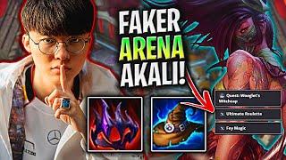 FAKER PLAYS AKALI IN ARENA! DEMON KING'S CROWN ITEM! T1 Faker Plays Akali with Senna in NEW ARENA!