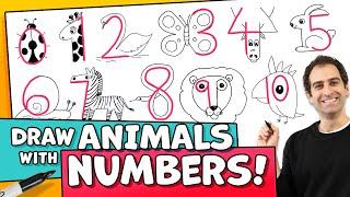 Draw ANIMALS with NUMBERS! Kids Drawing (Easy)