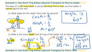 Using Special Triangles to Find Unknown Values • [2.1d] Pre-Calculus 11