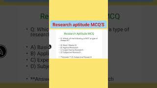 Research aptitude MCQ'S|net exam||UGC