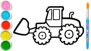 Learn to Draw Simple Construction Vehicles  Painting, Coloring Show #372