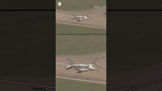 Pilot makes emergency belly landing in Arlington, Texas, due to equipment issues #shorts