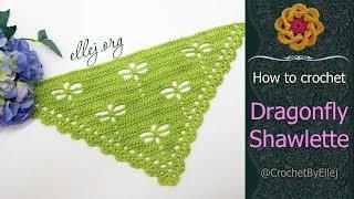  How To Crochet Dragonfly Shawl • FIlet Crochet • Free Crochet Pattern And Tutorial • ellej.org