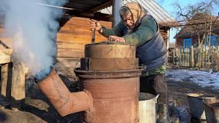 Simple Village Joys: Woodcutting, Traditional Cooking, and Farmyard Harmony