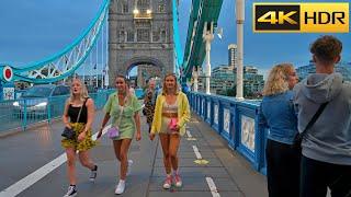 London Walk - Aug 2021| An evening in St Katherine Docks and Tower Bridge [4K HDR]