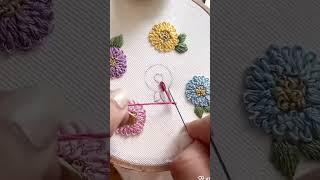 Embroidery flowers design! #shorts #shortvideo