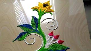 Rangoli designs with flowers / rangoli design by jyoti Rathod #480