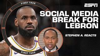 Stephen A. reacts to LeBron James announcing he's taking a break from social media | First Take