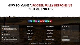 How to make a footer fully responsive in html and css